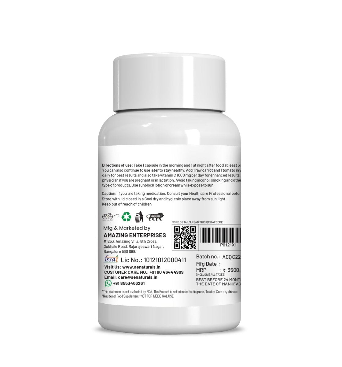 Ae Naturals Crystal Q Glutathione Capsules | Grocsy