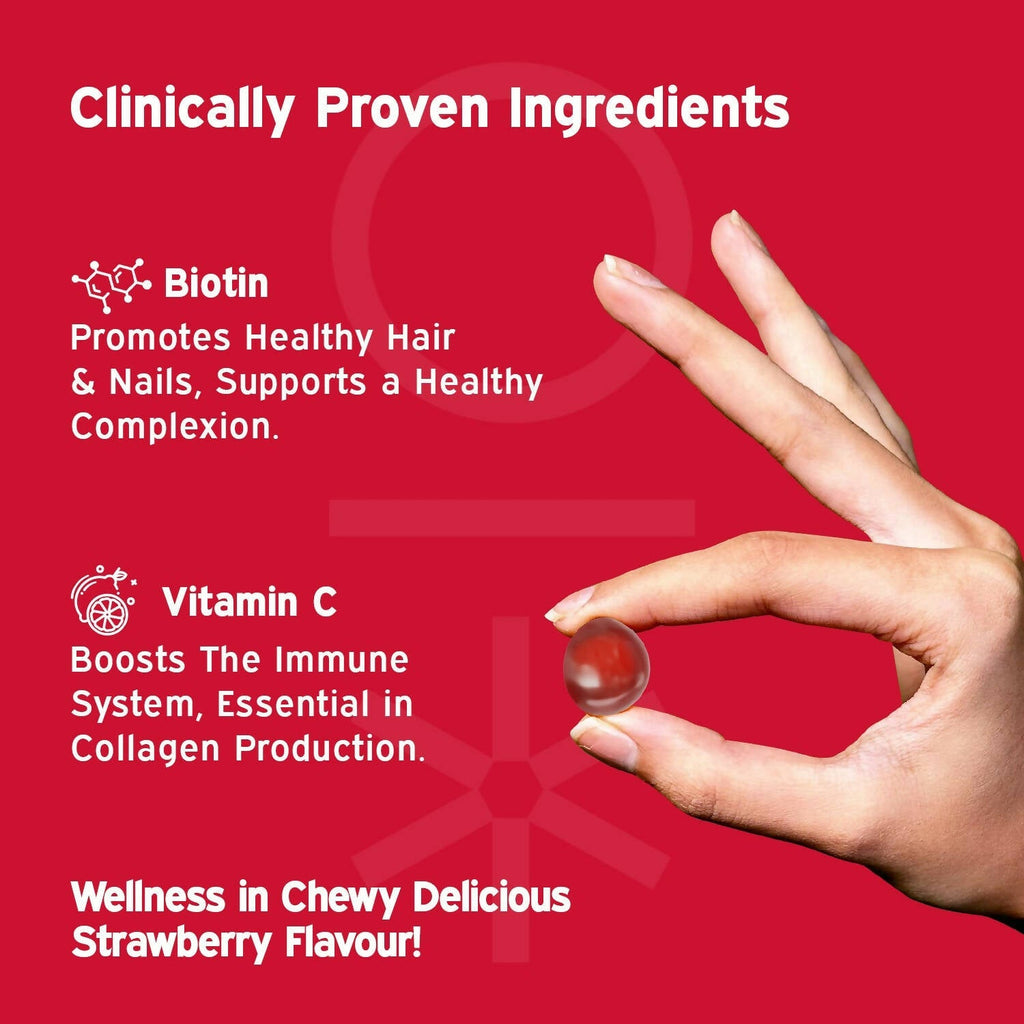 Nutriburst Biotin Gummies For Hair, Skin & Nails Growth | Grocsy