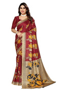 Vamika maroon Printed Art Silk Saree | Grocsy