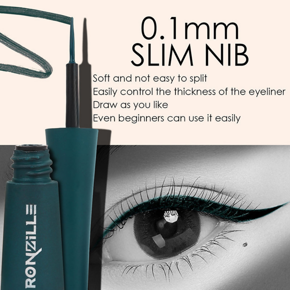 Ronzille Smudgeproof And Waterproof Liquid Matte Eyeliner - Green | Grocsy