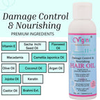 Vigini Damage Repair Nourishing Hair Care Tonic Oil with Keratin, Brahmi, Coconut Oil | Grocsy