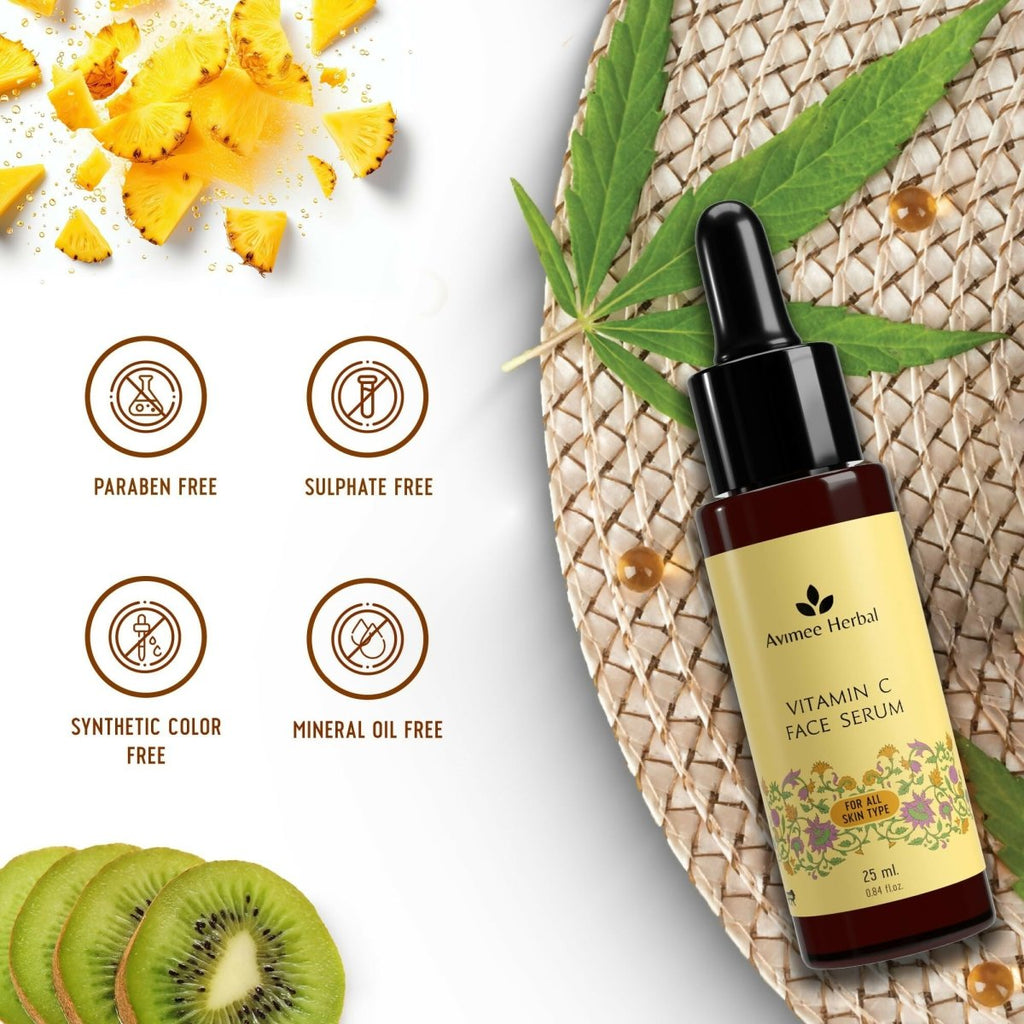 Avimee Herbal Vitamin C Serums For Face: Glowing Skin & Anti-Aging Benefits | Grocsy
