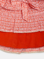 Manet Girls Cotton Layer Frock Printed - Orange | Grocsy