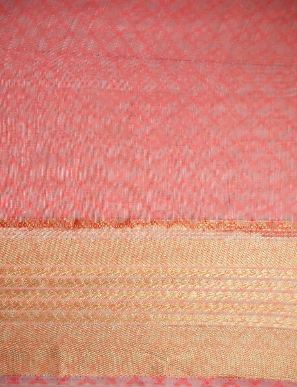 Shades Of Baby Peach With Floral Design Semi Chanderi Saree By Gayathri Reddy Designer Studio | Grocsy