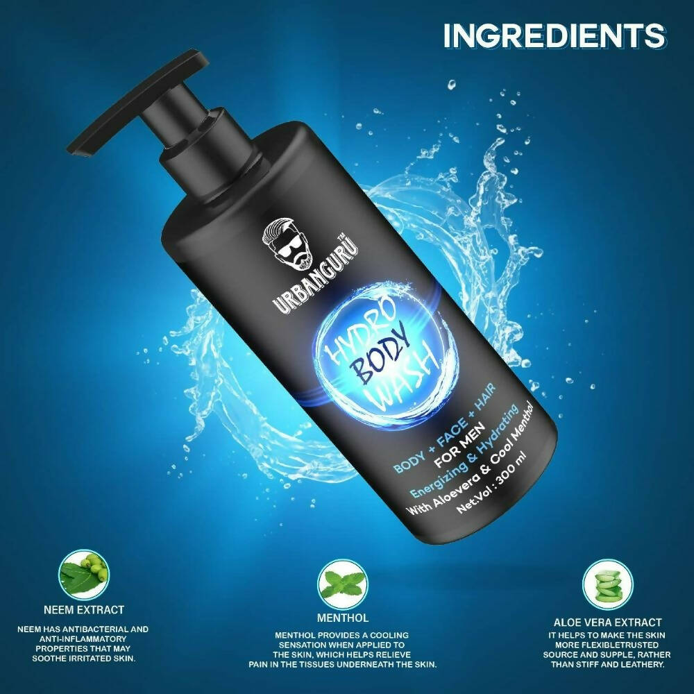 Urbanguru Hydro Body Wash 3 in 1 For Men | Grocsy
