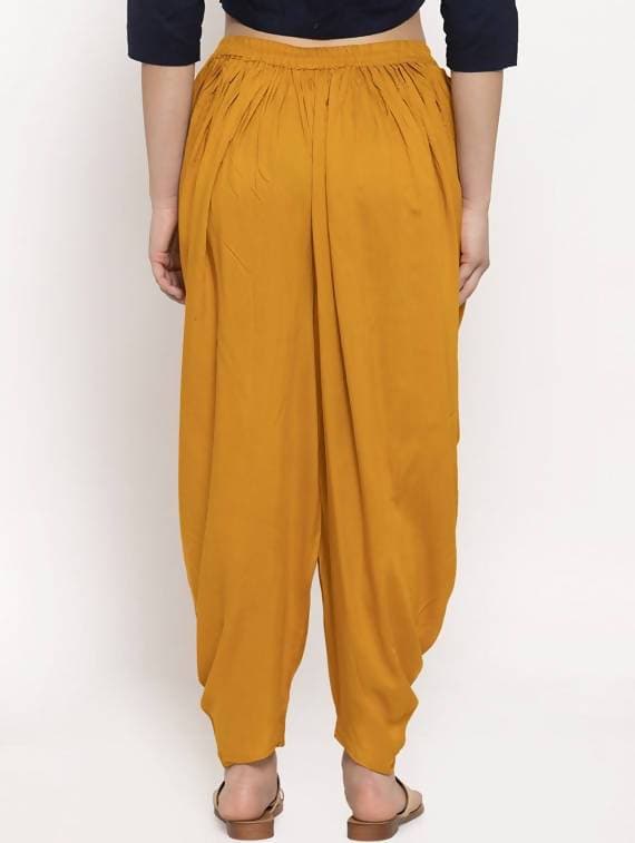 Cheera Women’s Mustard Dhoti Pant CH09D | Grocsy