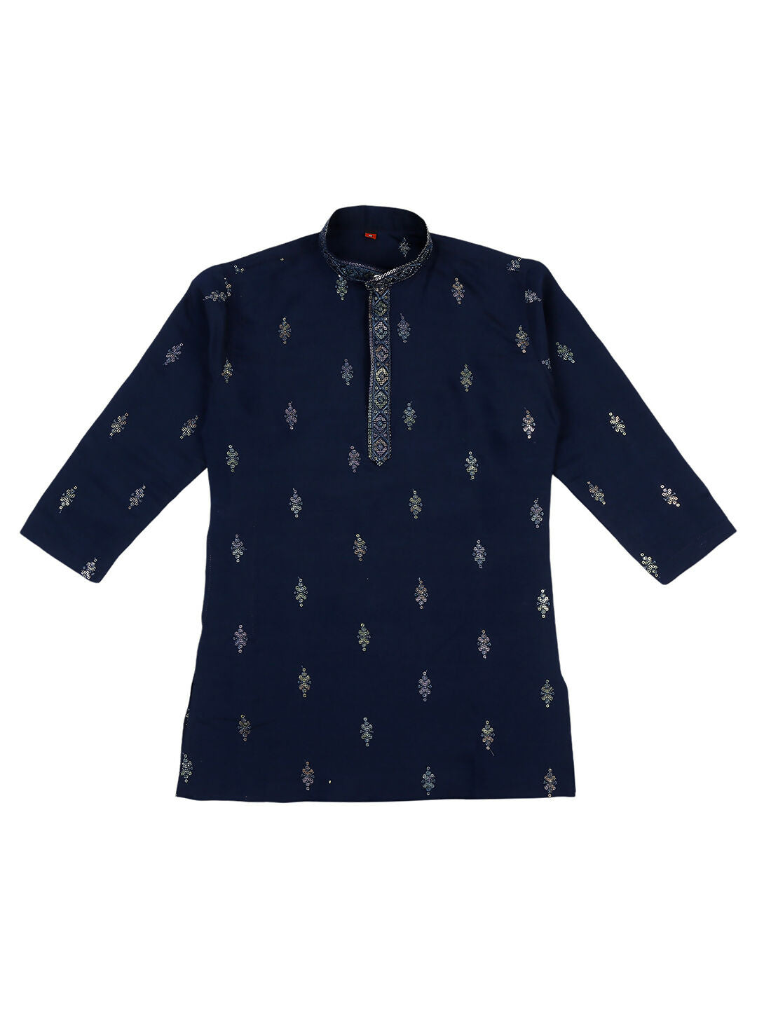 Joban Fashion Kids Island Traditional Ethnic Wear with Silk Sequence Embroidery Kurta and Pyjama Set - Blue | Grocsy