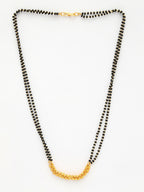 NVR Women's Gold-Polished Black Beaded Mangalsutra | Grocsy
