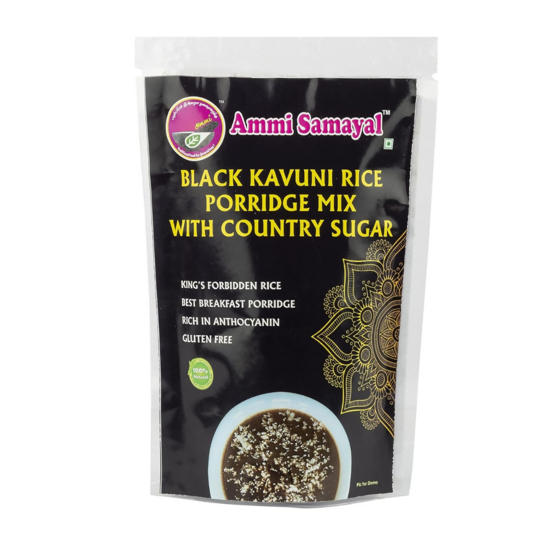 Ammi Samayal Black Kavuni Rice Porridge Mix with Country Sugar | Grocsy