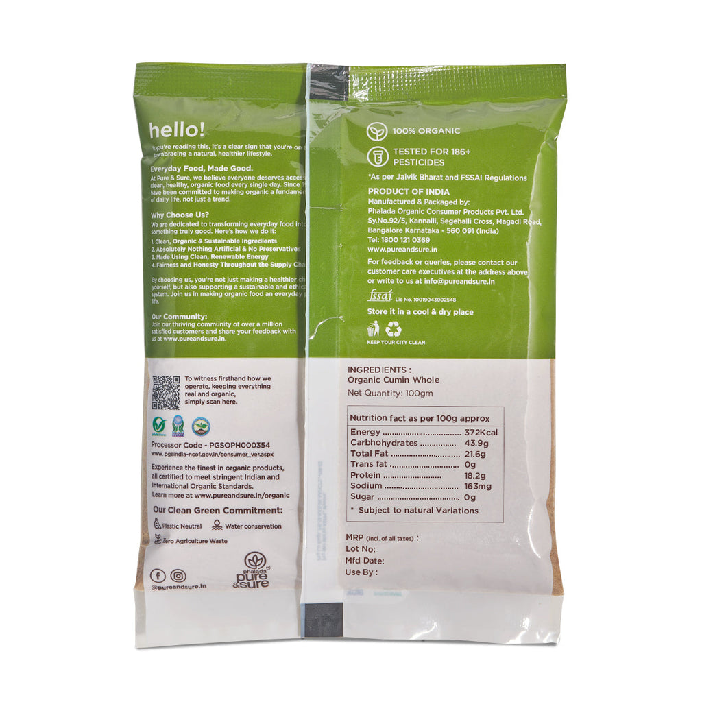 Pure & Sure Organic Cumin Whole