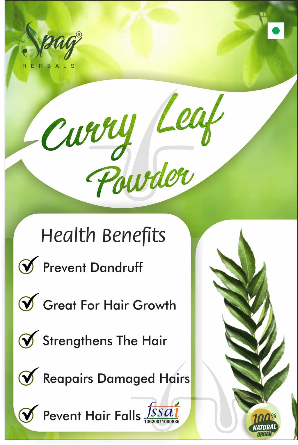 Spag Herbals Premium Curry Leaves Powder | Grocsy