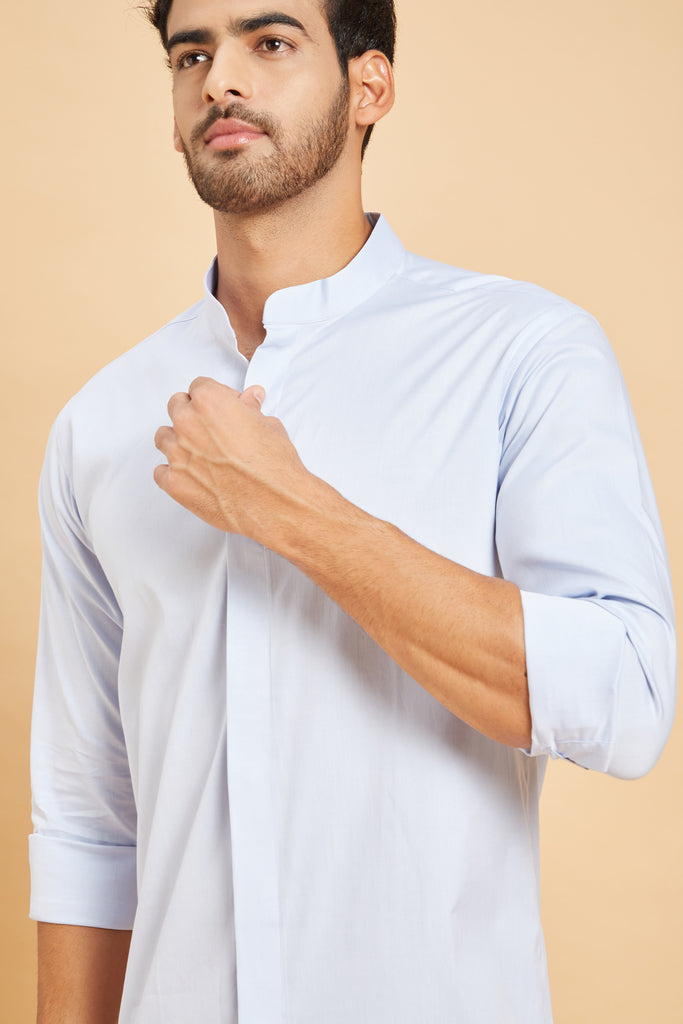 Skii Chinese Collar Shirt by Hilo Design | Grocsy