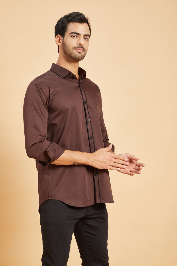 Brunette Pattern Designer Men's Shirt by Hilo Design | Grocsy