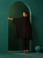 trueBrowns Black Silk Kaftan Pant Set | Grocsy