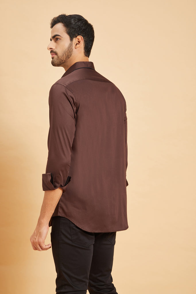 Brunette Pattern Designer Men's Shirt by Hilo Design | Grocsy