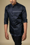 Black Vague Designer Men's Shirt by Hilo Design | Grocsy