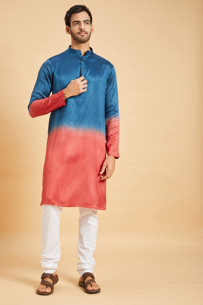 Radical Marino Ombre Kurta by Hilo Design | Grocsy