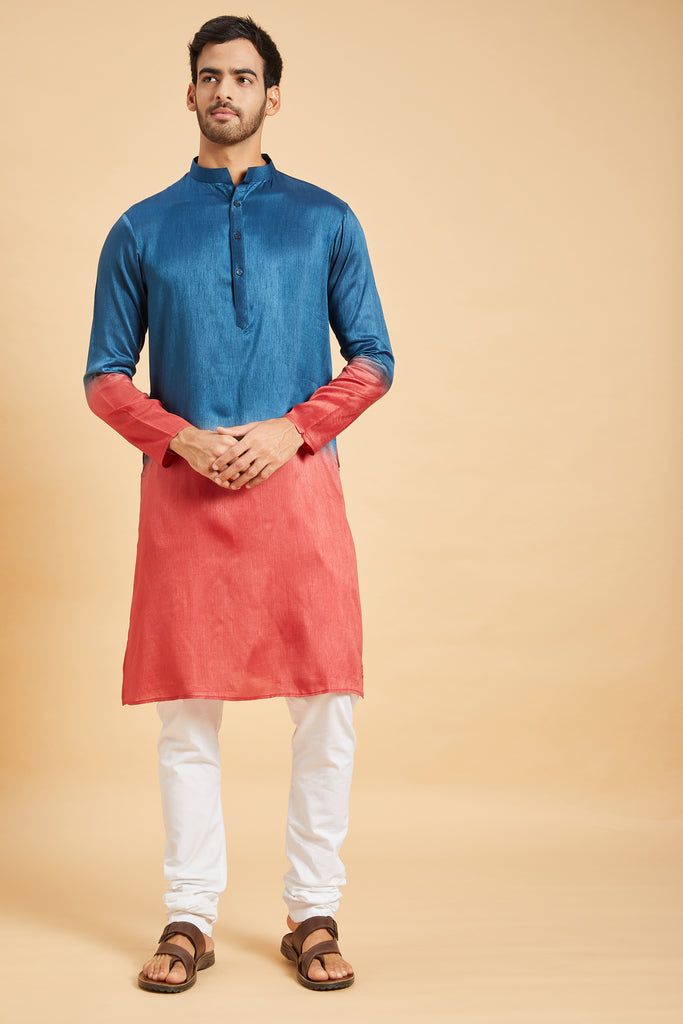 Radical Marino Ombre Kurta by Hilo Design | Grocsy