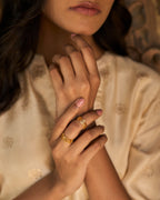 trueBrowns Gold-Polished Bel Rings | Grocsy