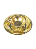 Spillbox Gold-Toned Brass Lotus Diya Round Pooja Essential | Grocsy