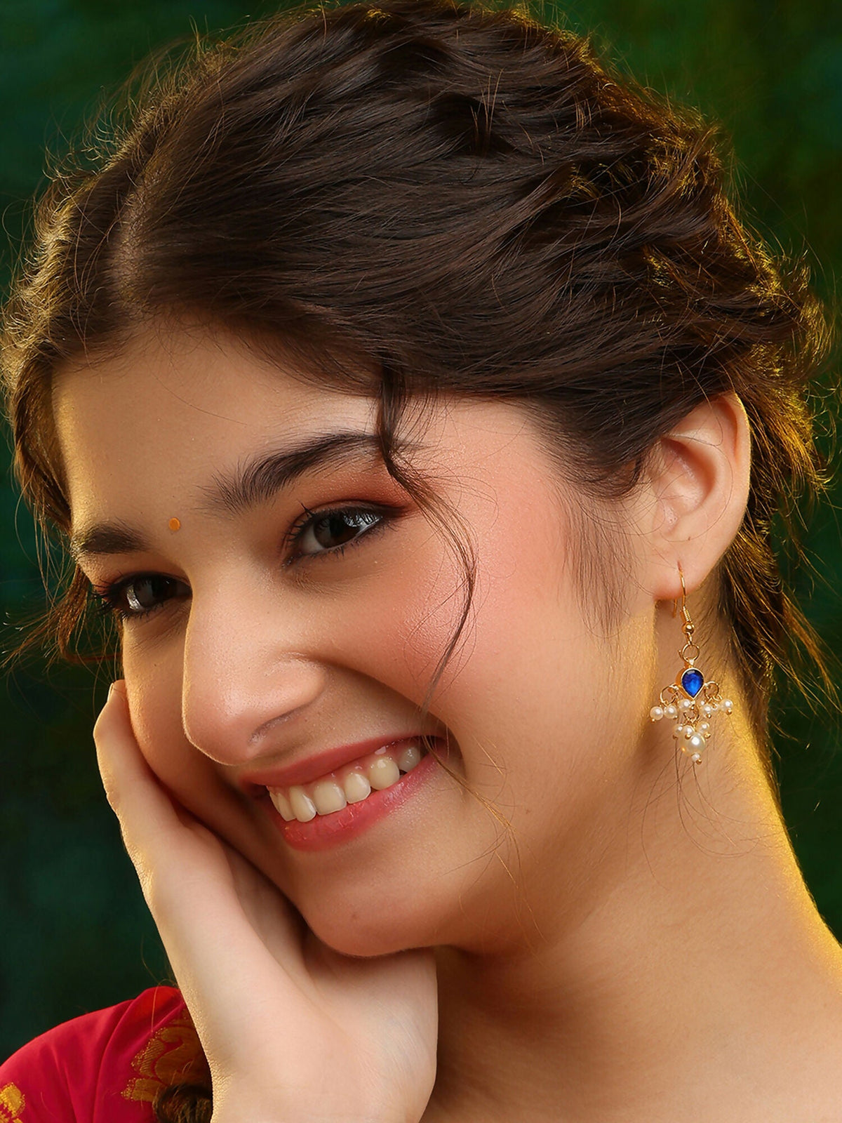 Ruby Raang Neel Noor Earrings Set | Grocsy