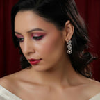 3 Tier Round Diamond and Kundan Earrings (Gold) - Ruby Raang | Grocsy