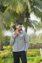 Laynox Distorted Gray Shacket by Hilo Design | Grocsy