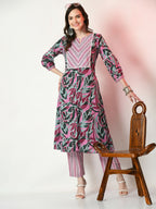 Myshka Women's Multi Printed Kurta With Palazzos | Grocsy