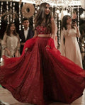 Jyoti Fashion Gorgeous Gajri Red 5MM Ton To Ton Red Thread Embroidery Faux Georgette Lehenga Choli with Dupatta | Grocsy
