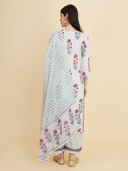 Designer Stylish white Cotton Stitched Suit With Dupatta - Tanisha | Grocsy