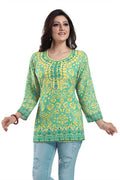Snehal Creations Fabulous Lime Green Summer Cool Printed Tunic | Grocsy