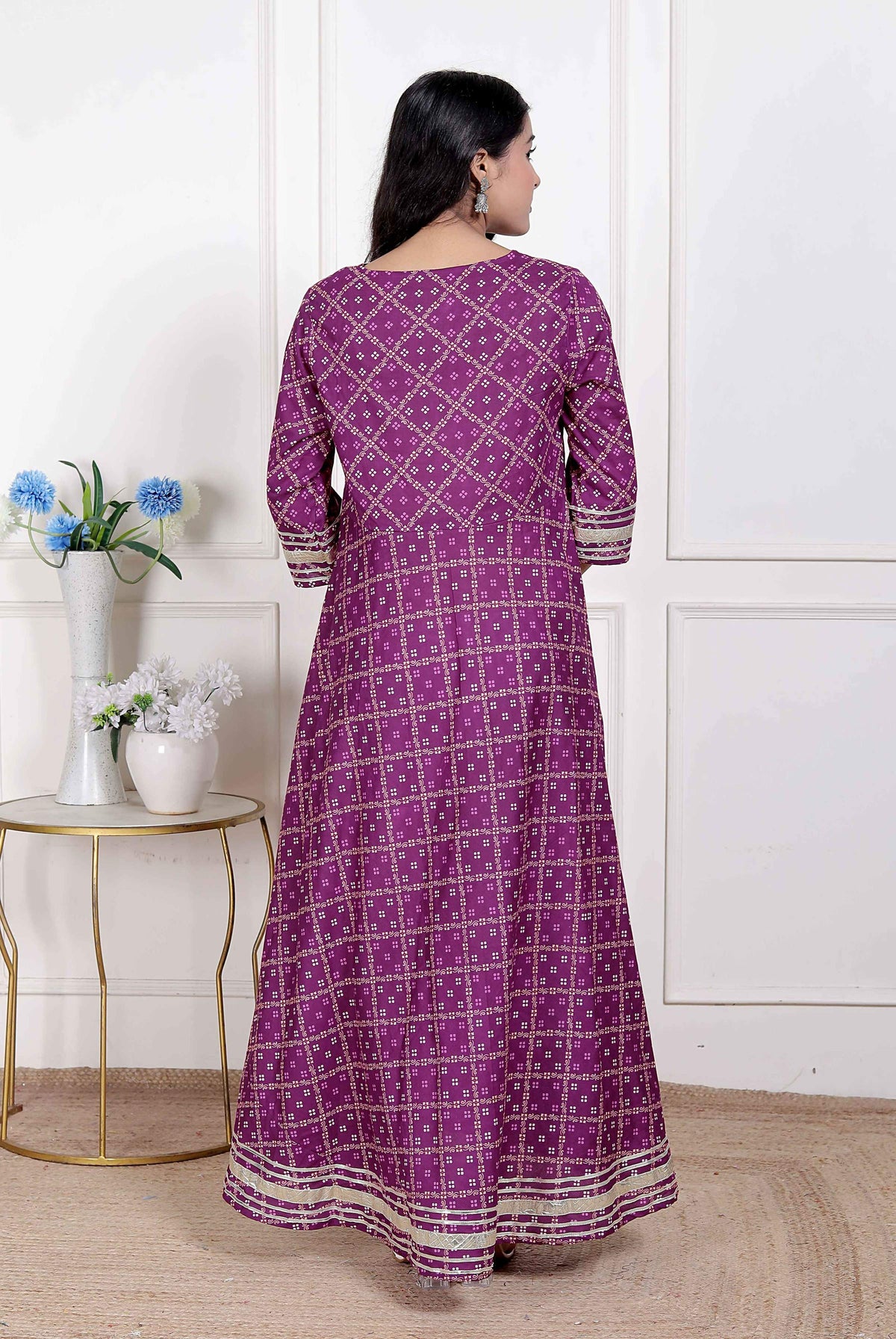 Miravan Women's embroidred Bandhani Ethnic Anarkali Kurta and Dupatta | Grocsy
