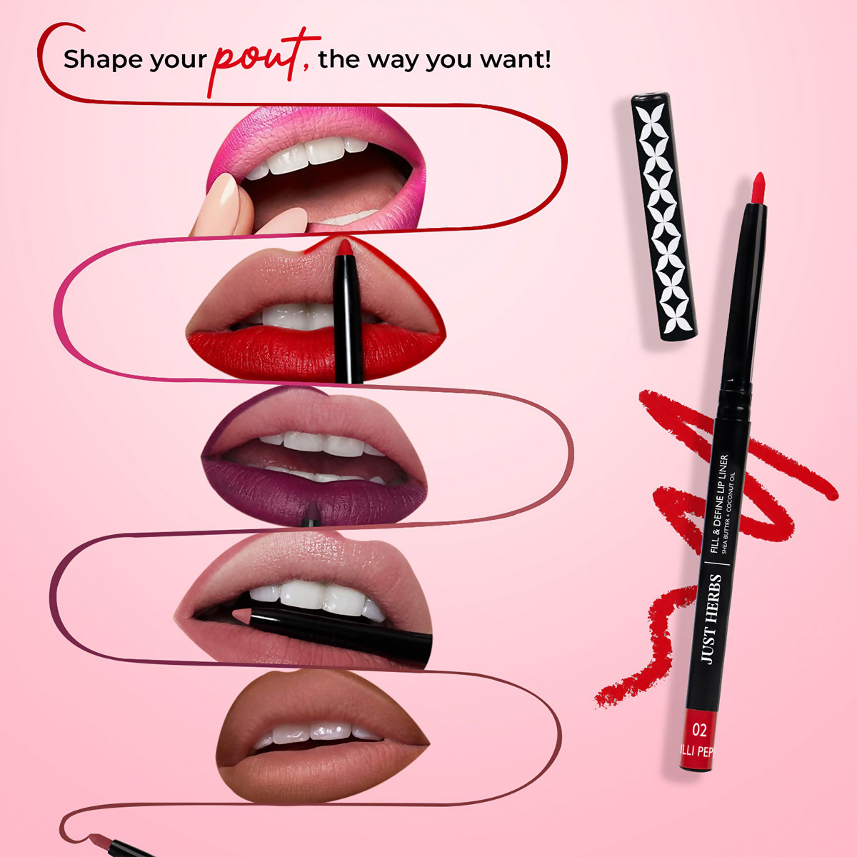 Just Herbs Fill & Define Lip Liner - Caramel Carnival | Grocsy