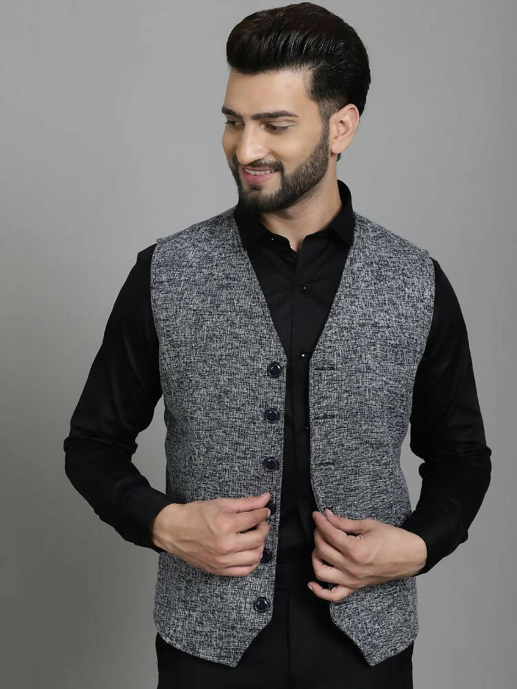 Even Apparels Solid Waistcoat - Blue | Grocsy