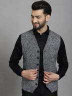 Even Apparels Solid Waistcoat - Blue | Grocsy