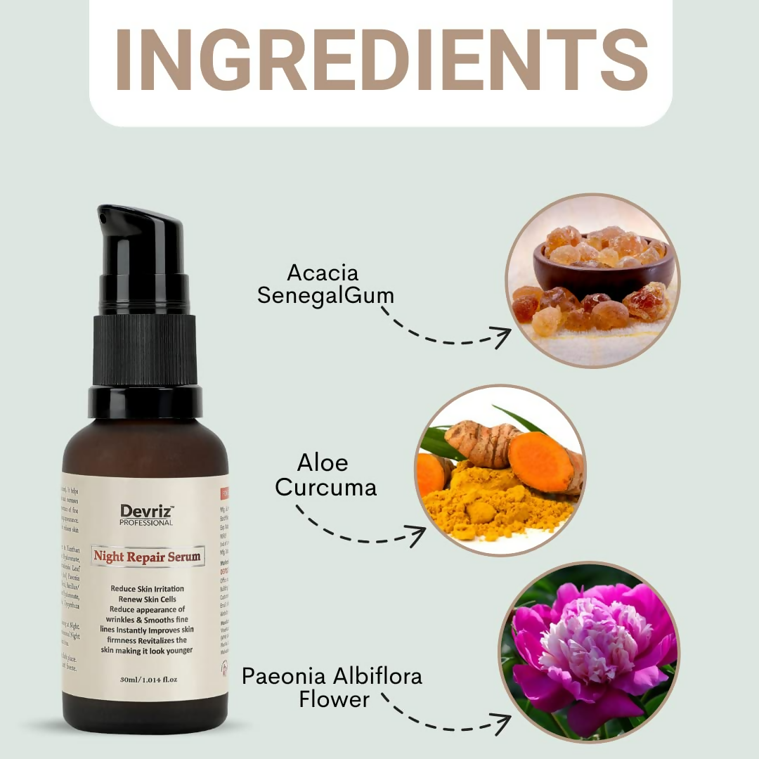 Devriz Professional Skin Night Serum For Dark Spots Uneven Skin Tone | Grocsy