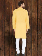 Even Apparels Pure Cotton Yellow Kurta - Yellow | Grocsy