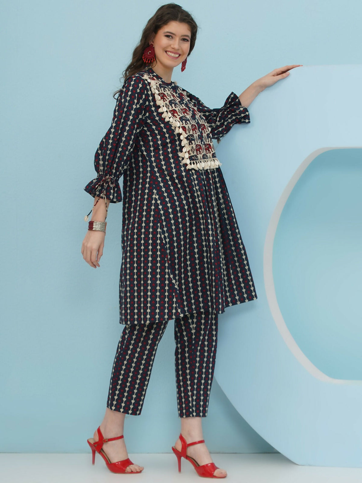 Joban Fashion Blue Printed Co Ord Set | Grocsy