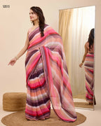 Pink Georgette Designer Printed Ready To Wear Saree - Ibiza | Grocsy