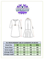 Vastranavya Turquoise Star Georgette with Embroidery Beads Sequins Work Fancy Kurti & Lehenga | Grocsy