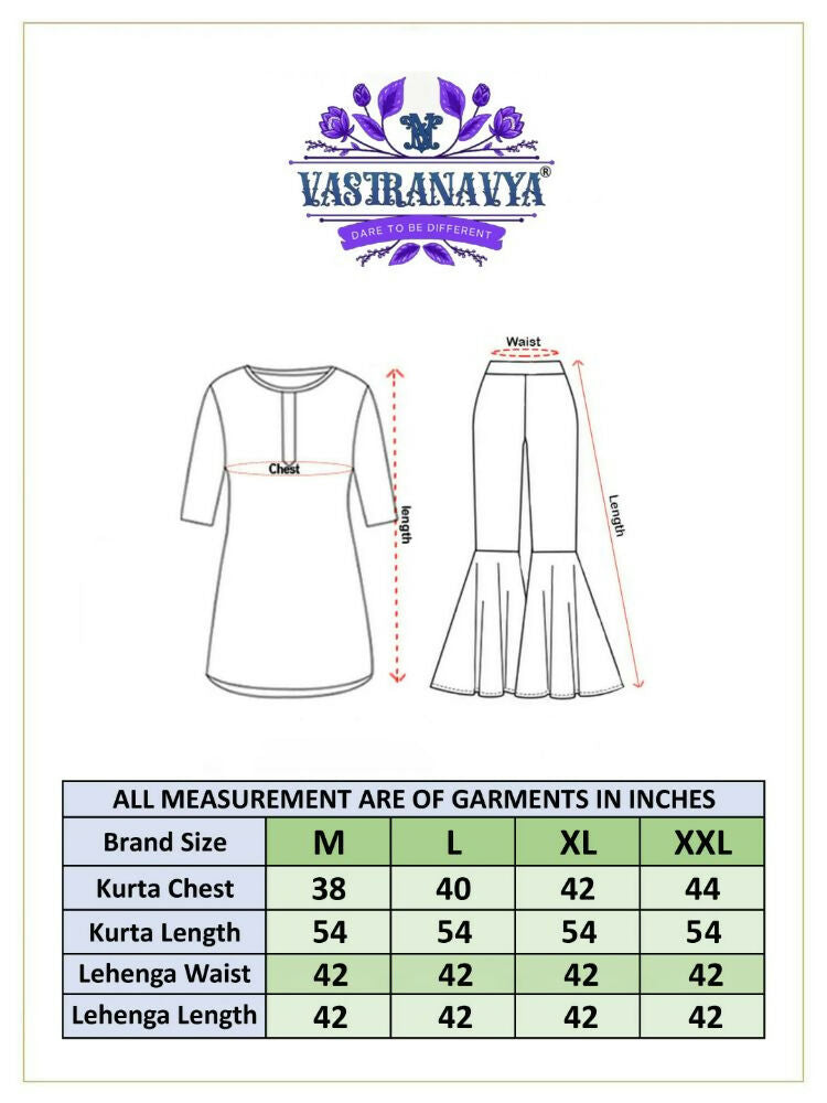 Vastranavya Turquoise Star Georgette with Embroidery Beads Sequins Work Fancy Kurti & Lehenga | Grocsy
