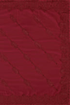 Maroon Georgette Embroidered and Stone Work Saree with Unstitched Blouse Piece - Roozal | Grocsy