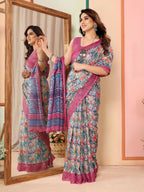 Partywear Designer Pink Kota Doriya Fancy Saree - Dyuti | Grocsy