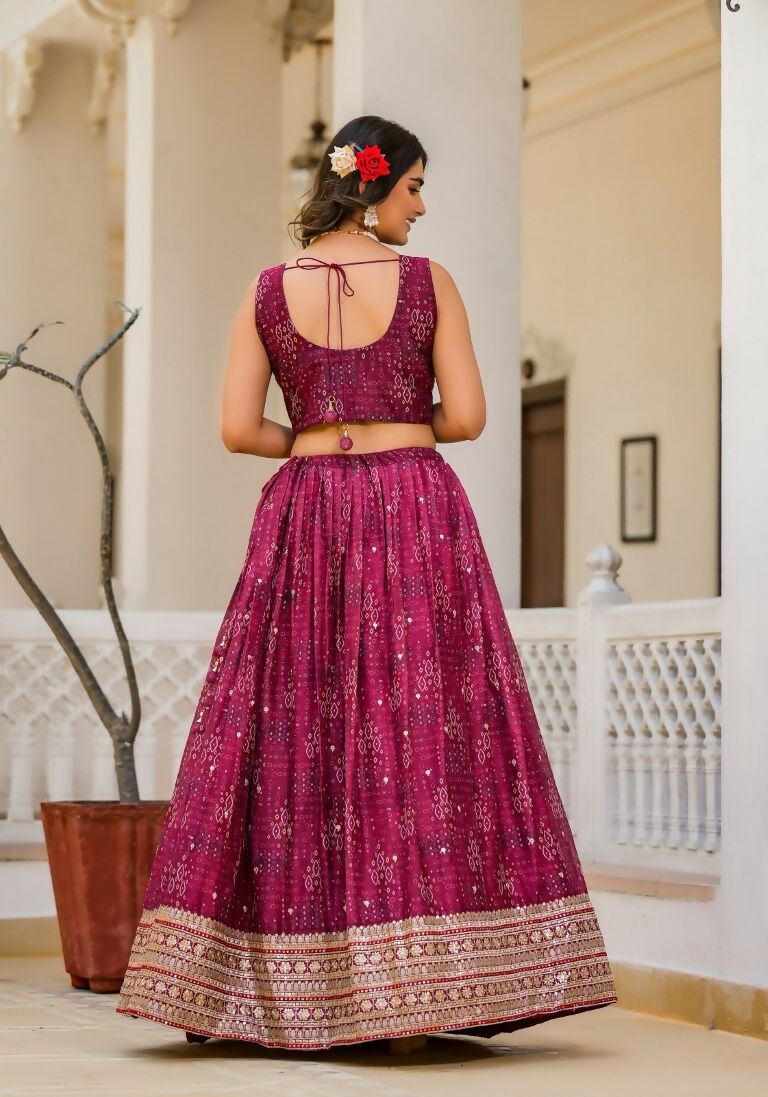 Wedding Partywear Wine Slim Georgette Lehengha Choli With Dupata - Agnidhara | Grocsy
