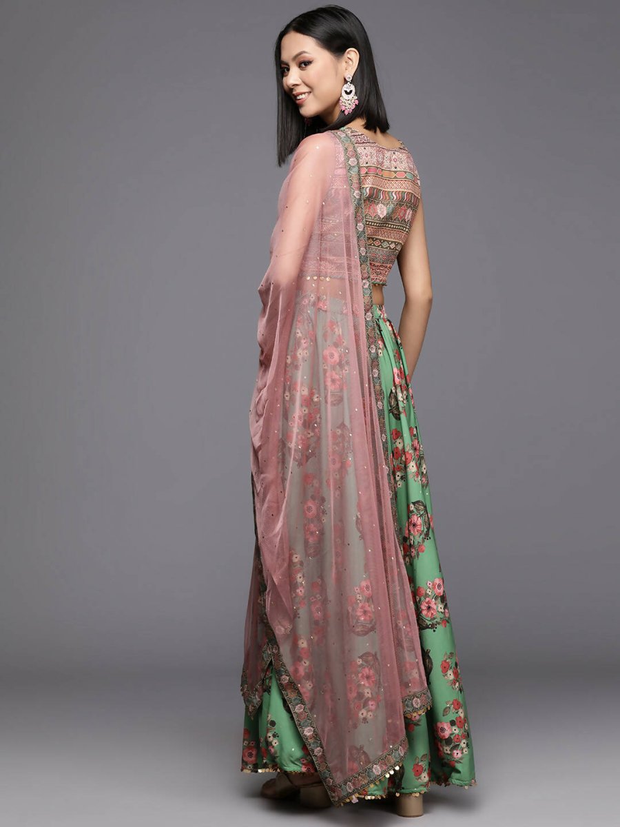 Ahalyaa Women's Traditional wear Lehenga Choli - Green | Grocsy