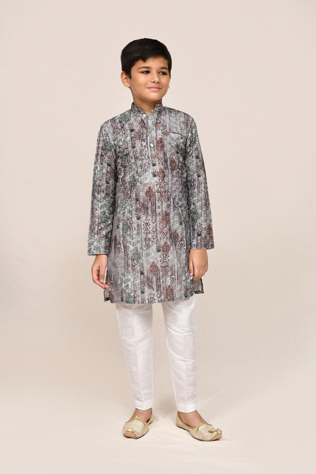 Joban Fashion Cotton Silk Multicolor Kurta With Straight Fit Pant | Grocsy
