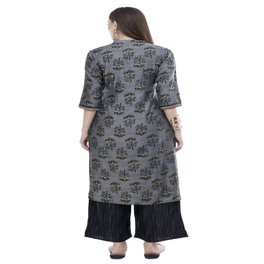 Lagi Women's Black Rayon Straight Printed Kurta & Palazzo (MRP102) | Grocsy