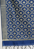 Mominos Fashion Moeza Women's Banarsi Silk All Over Woven Design Navy Blue Dupatta | Grocsy