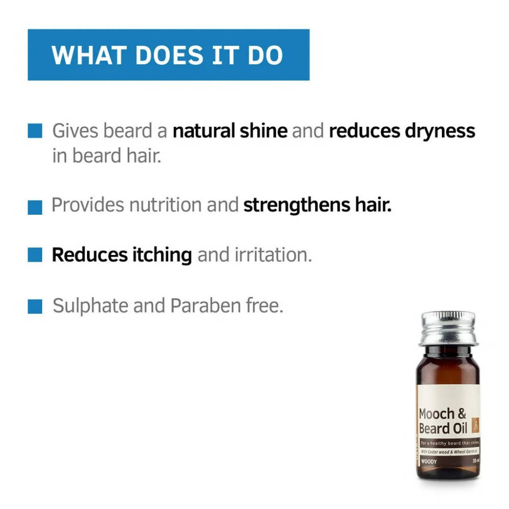 Ustraa Woody Mooch and Beard Oil | Grocsy