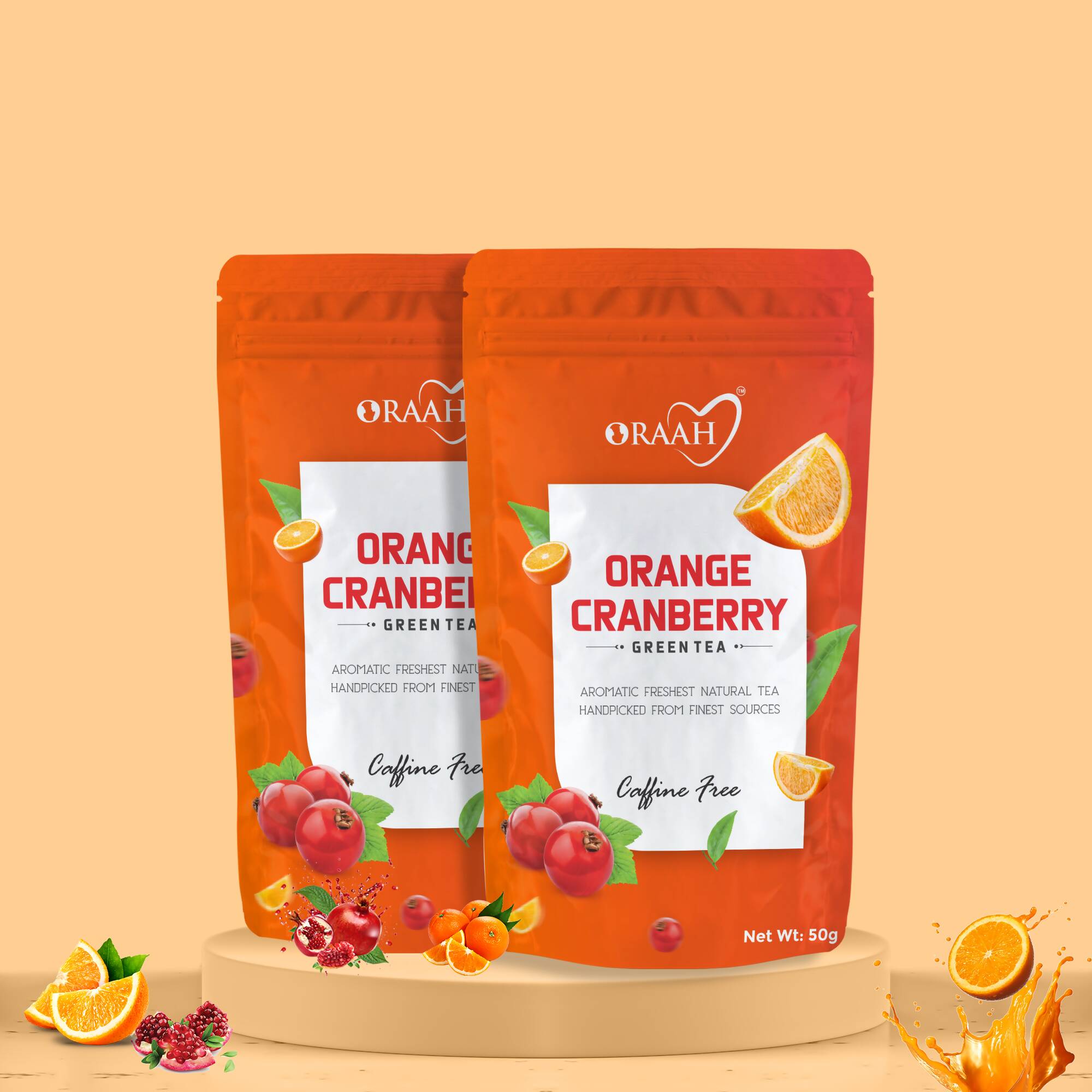 Oraah Cranberry Orange Green Tea | Grocsy